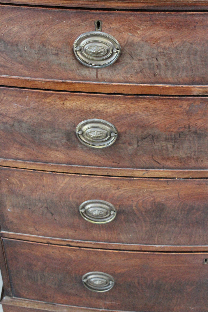 Antique Mahogany Bow Front Chest - Kernow Furniture