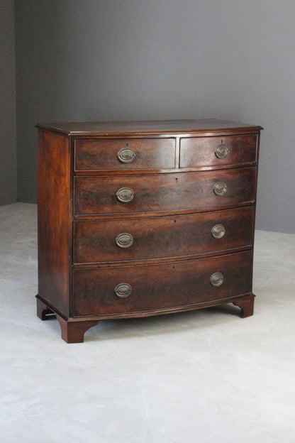 Antique Mahogany Bow Front Chest - Kernow Furniture