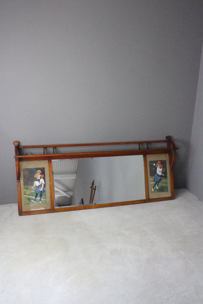 Large Early 20th Century Over Mantle Mirror - Kernow Furniture