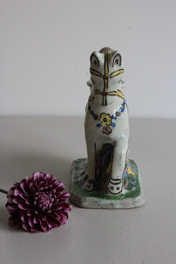 Glazed Pottery Horse Inkwell - Kernow Furniture