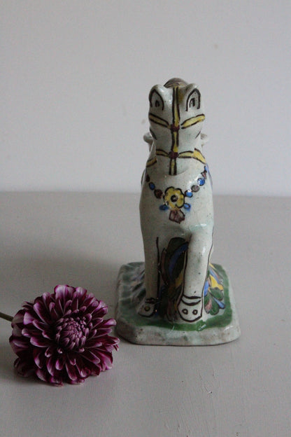 Glazed Pottery Horse Inkwell - Kernow Furniture