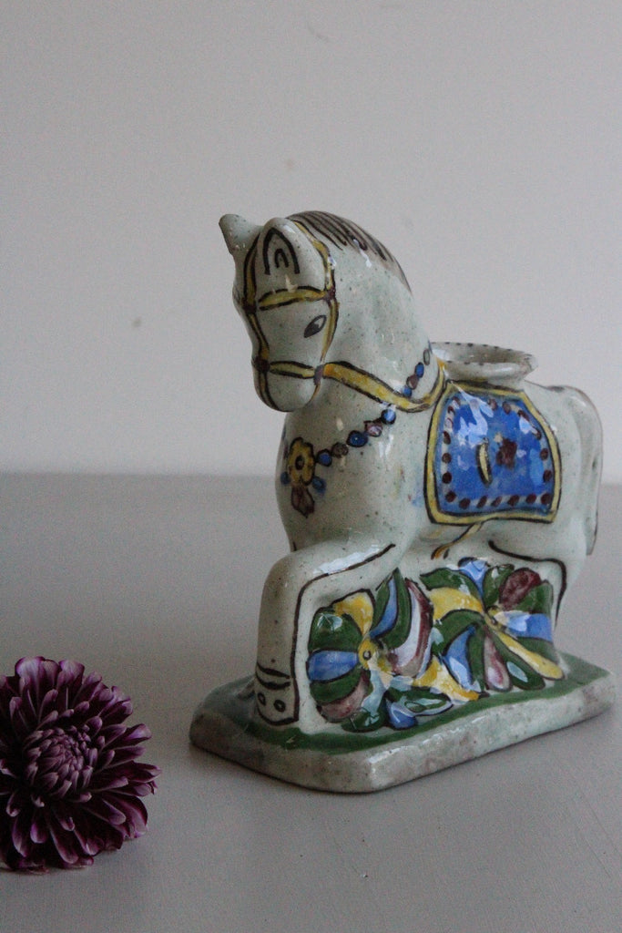 Glazed Pottery Horse Inkwell - Kernow Furniture