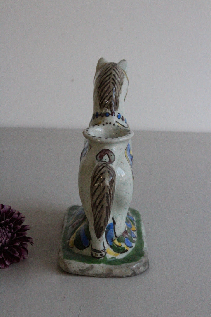 Glazed Pottery Horse Inkwell - Kernow Furniture