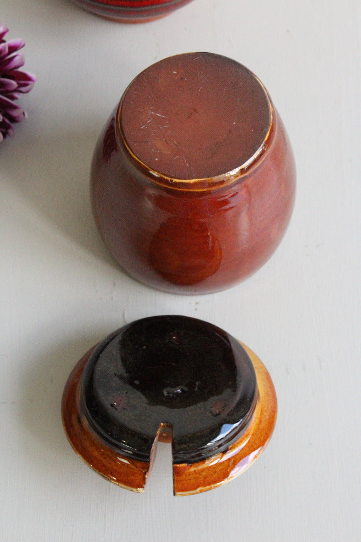 Pair Glazed Preserve Pots - Kernow Furniture