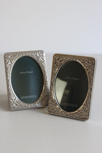 Pair Silver Plated Photo Frames - Kernow Furniture