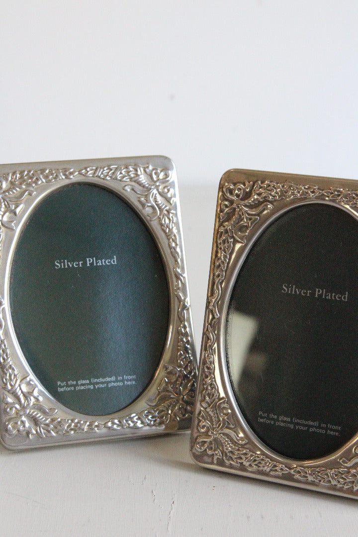 Pair Silver Plated Photo Frames - Kernow Furniture