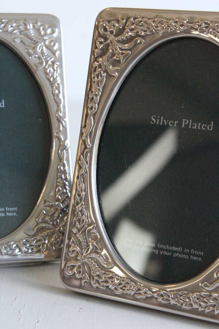 Pair Silver Plated Photo Frames - Kernow Furniture