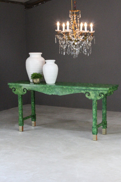 Green Oriental Style Console Table - Kernow Furniture