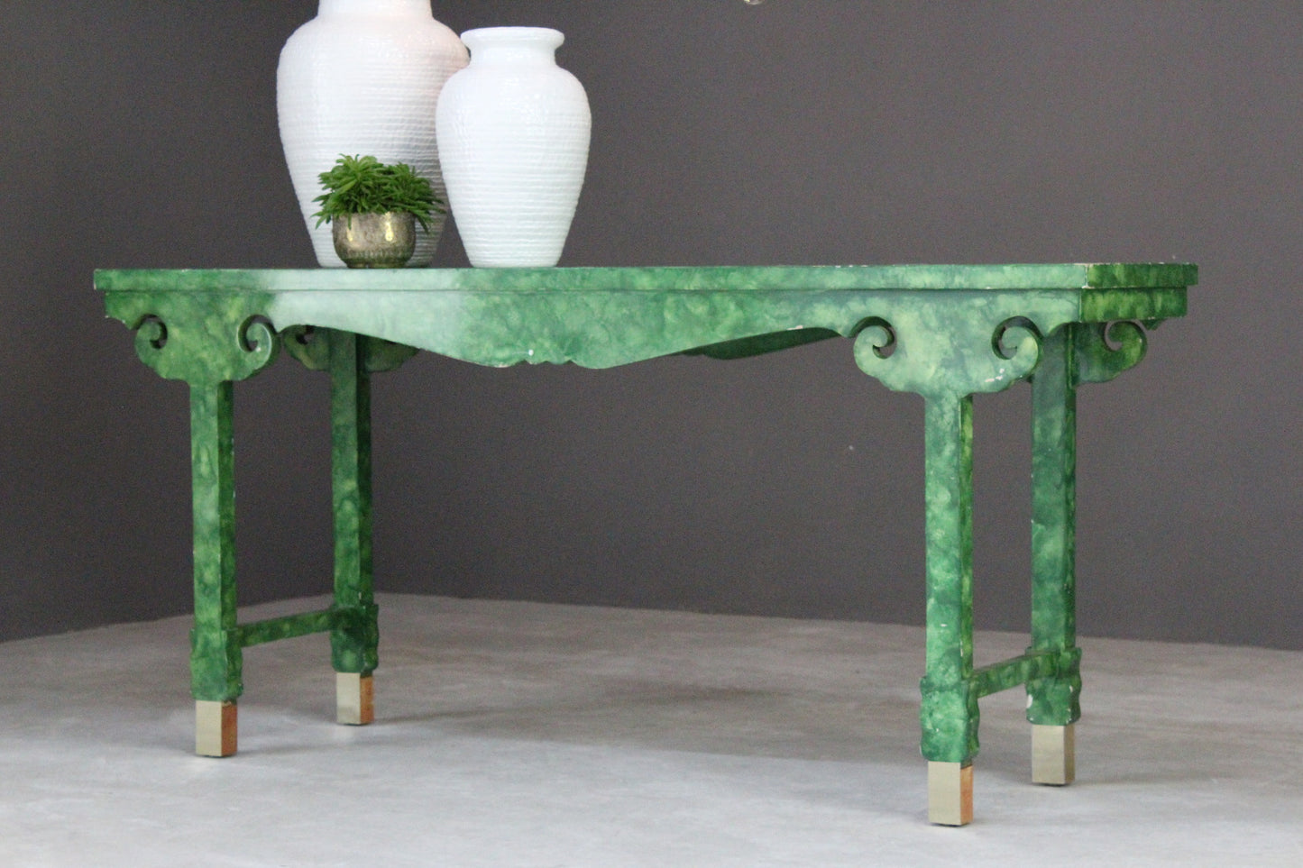 Green Oriental Style Console Table - Kernow Furniture