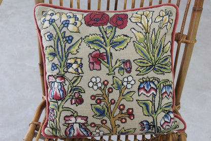 Vintage Pink Floral Tapestry Cushion - Kernow Furniture