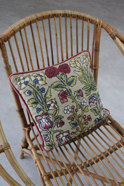 Vintage Pink Floral Tapestry Cushion - Kernow Furniture