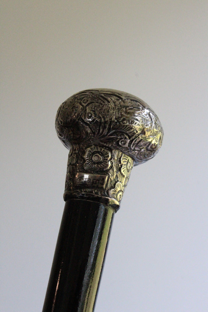 Antique Silver Tipped Walking Cane - Kernow Furniture