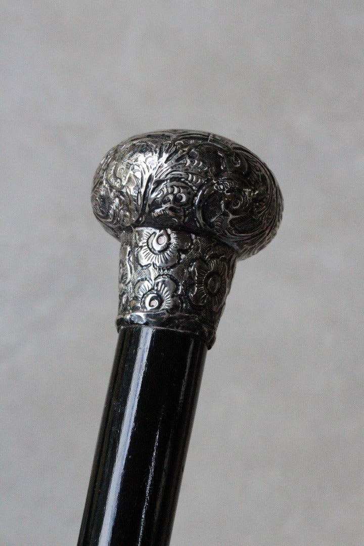 Antique Silver Tipped Walking Cane - Kernow Furniture