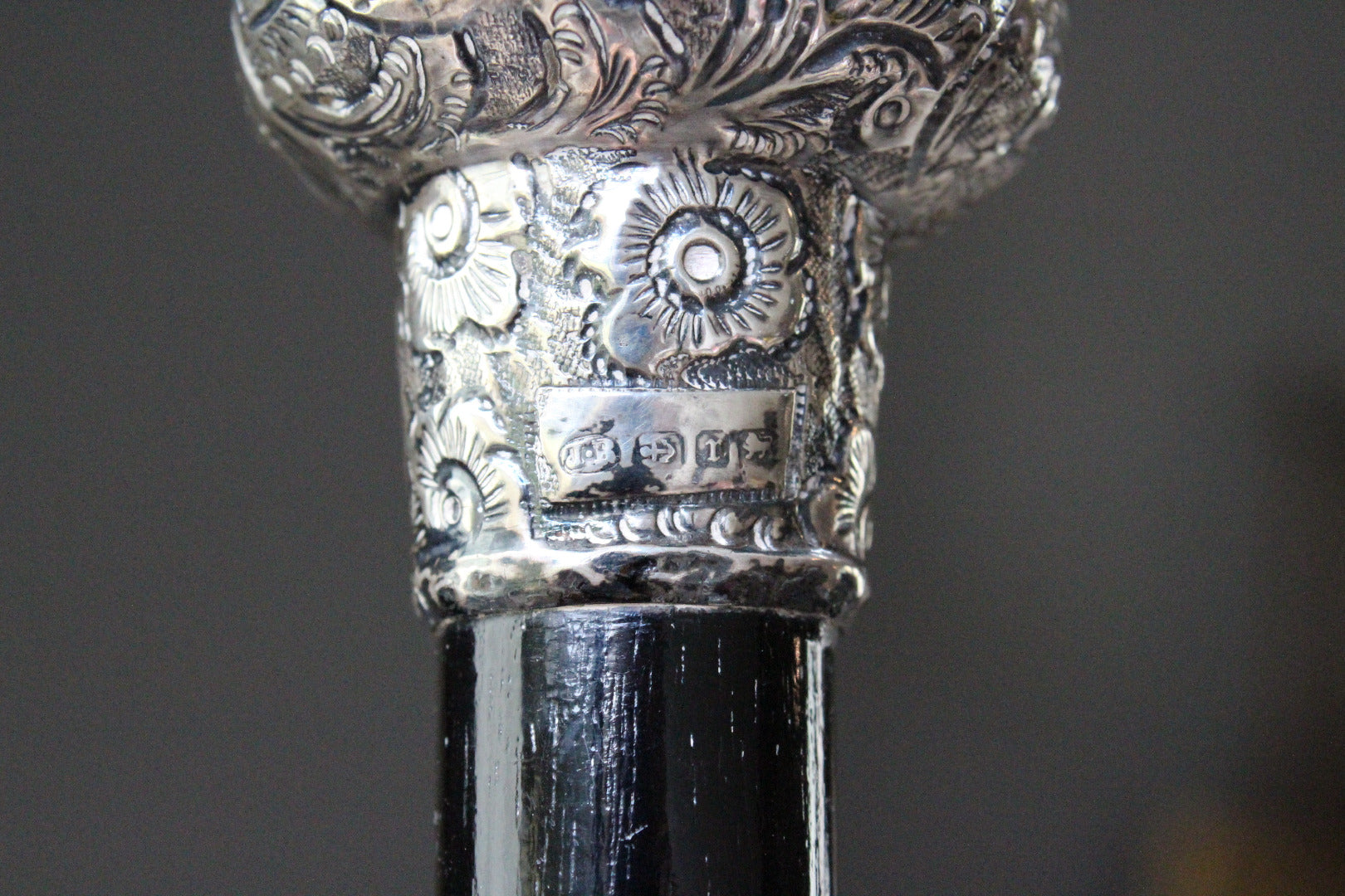 Antique Silver Tipped Walking Cane - Kernow Furniture