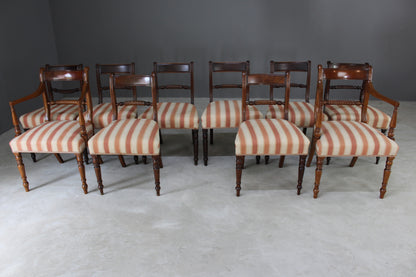 Large Set 10 Mahogany Dining Chairs - Kernow Furniture