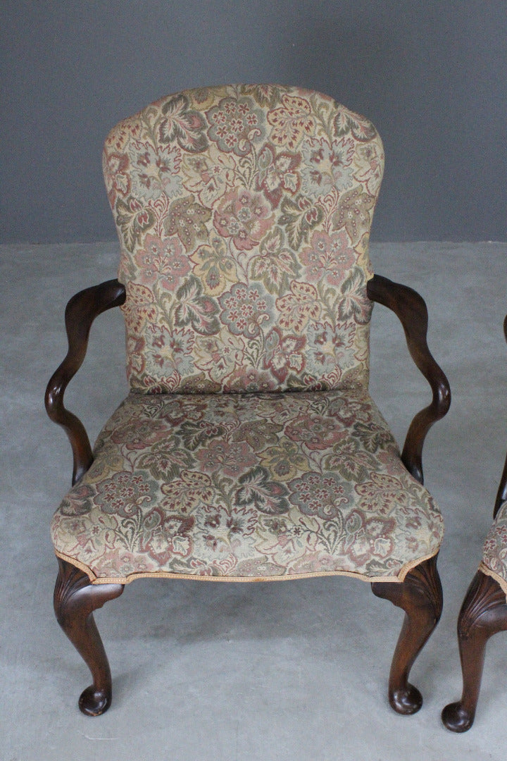 Pair Georgian Style Shepherd Crook Armchairs - Kernow Furniture