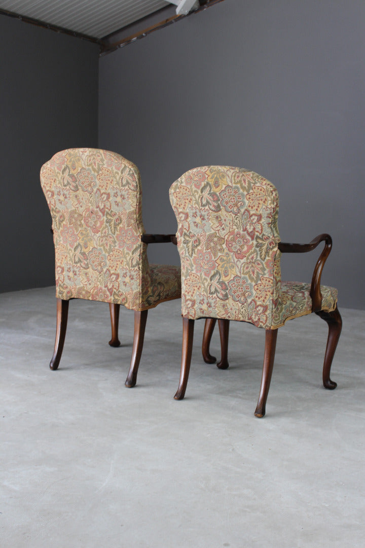 Pair Georgian Style Shepherd Crook Armchairs - Kernow Furniture