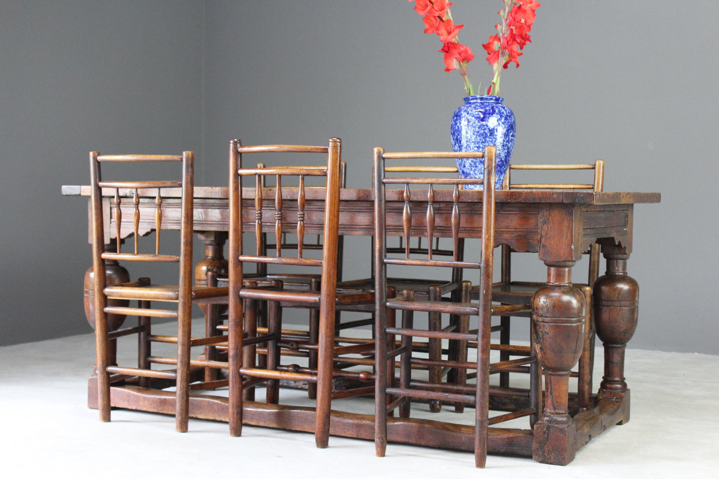 Antique Oak Refectory Table - Kernow Furniture