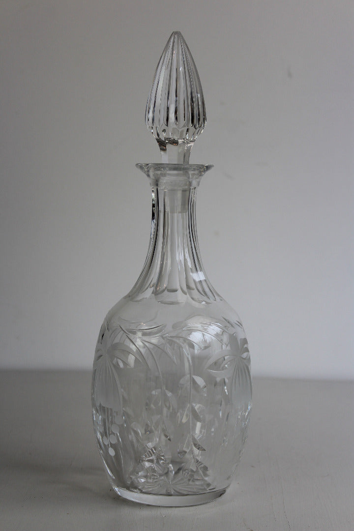 Etched Fuchsia Glass Decanter - Kernow Furniture