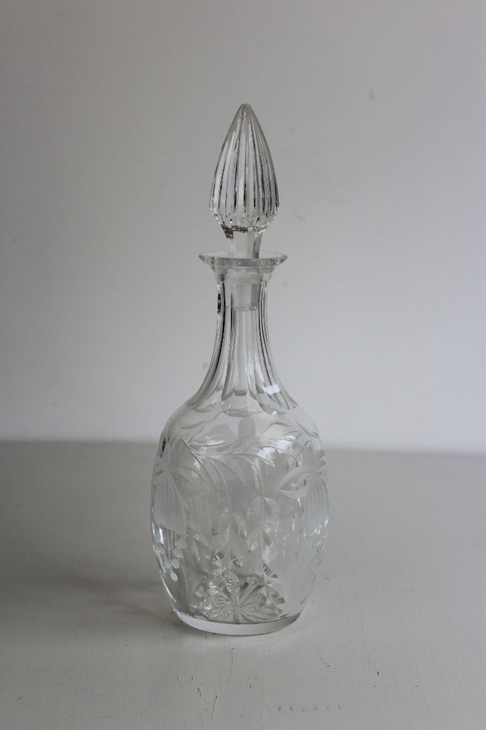Etched Fuchsia Glass Decanter - Kernow Furniture