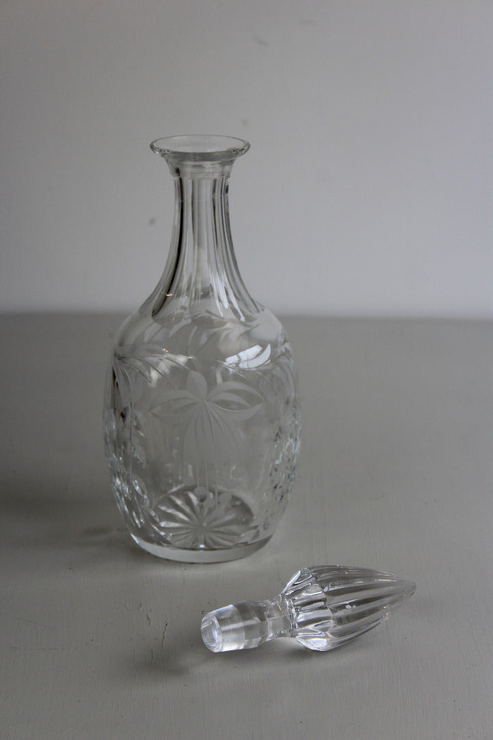 Etched Fuchsia Glass Decanter - Kernow Furniture