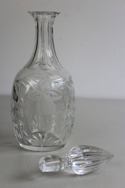 Etched Fuchsia Glass Decanter - Kernow Furniture