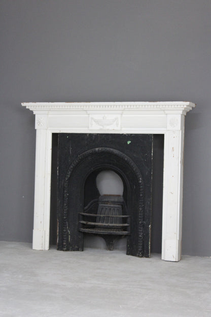 Cast Iron Fire Insert & Painted Pine Surround - Kernow Furniture