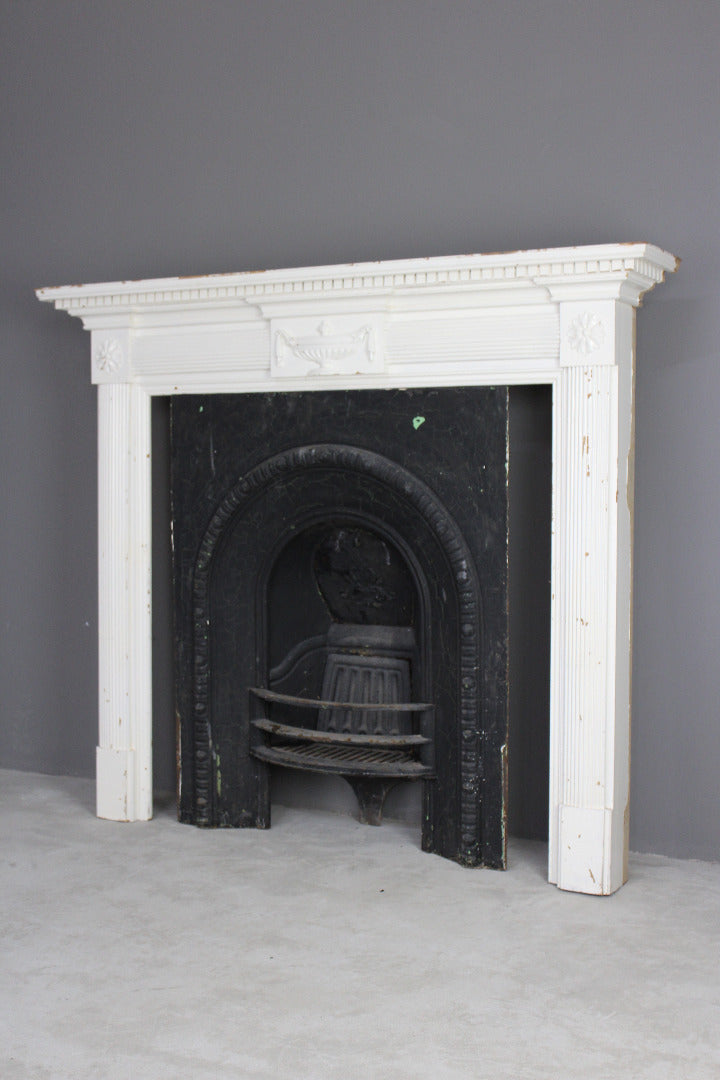 Cast Iron Fire Insert & Painted Pine Surround - Kernow Furniture
