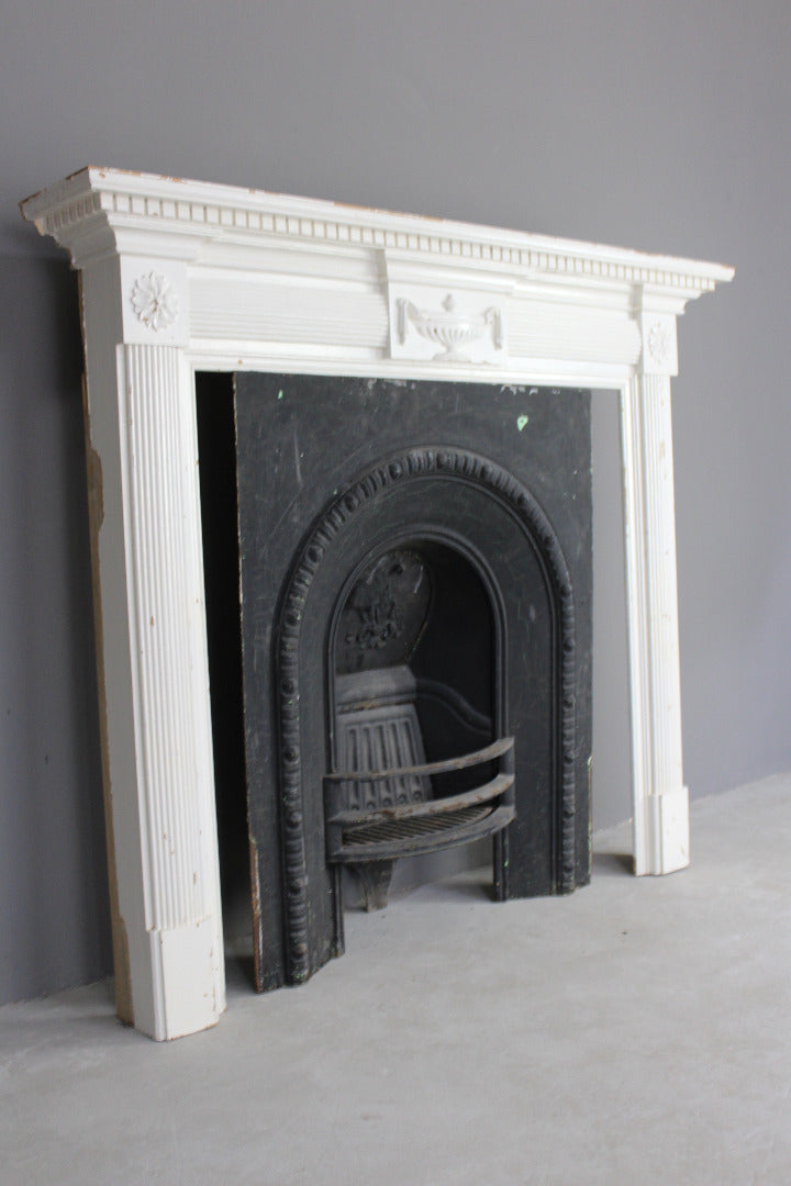 Cast Iron Fire Insert & Painted Pine Surround - Kernow Furniture