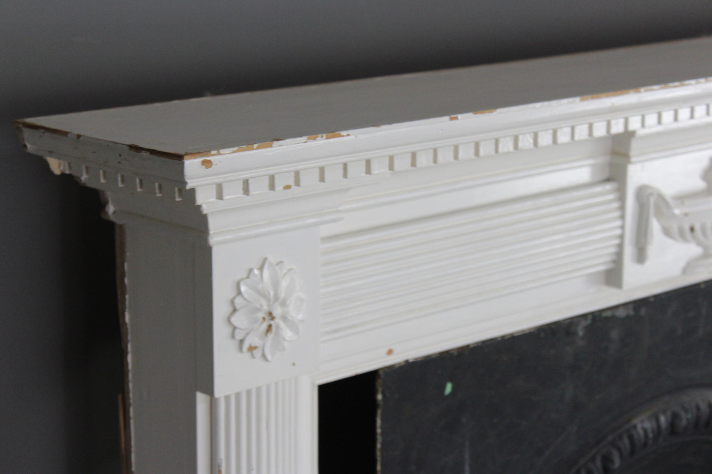 Cast Iron Fire Insert & Painted Pine Surround - Kernow Furniture