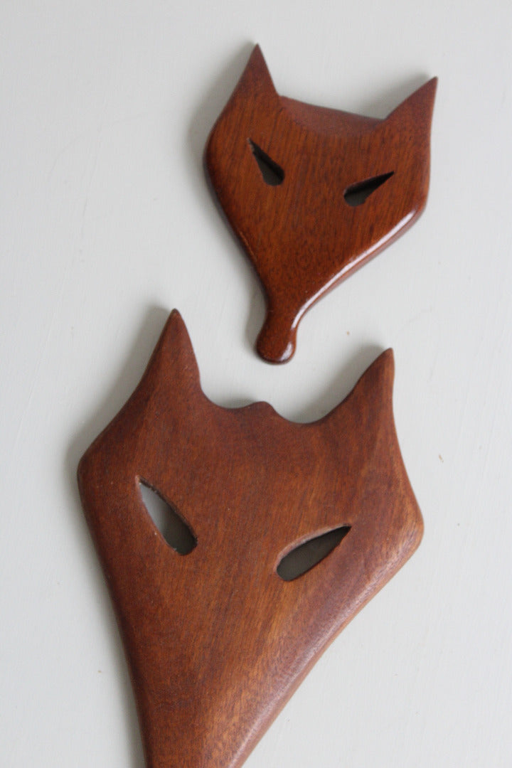 Pair Retro Fox Wall Plaques - Kernow Furniture