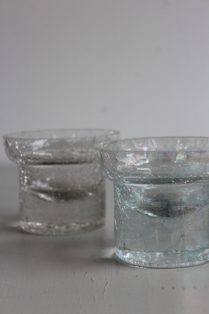 Contemporary Crackle Glass Candle Holder - Kernow Furniture