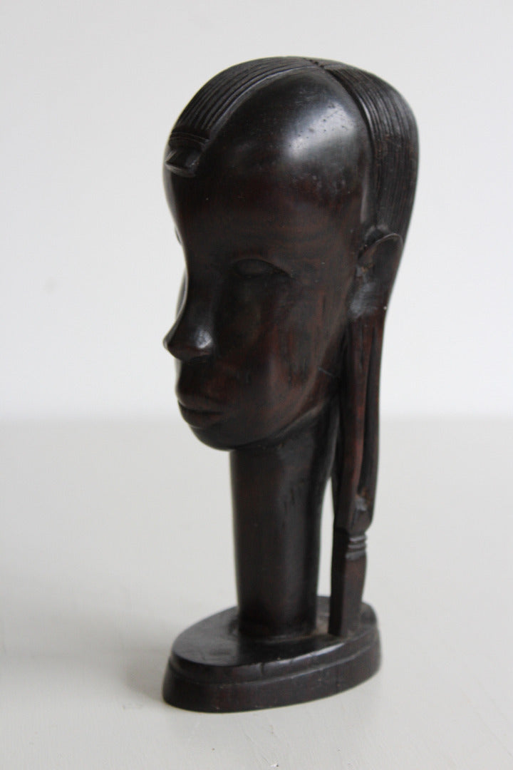 Carved Hard Wood African Head - Kernow Furniture