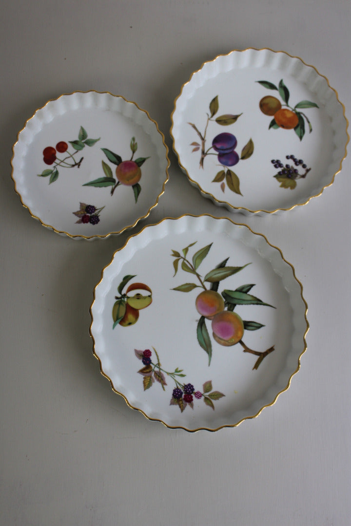 Royal Worcester Evesham Quiche Dish x 3 - Kernow Furniture