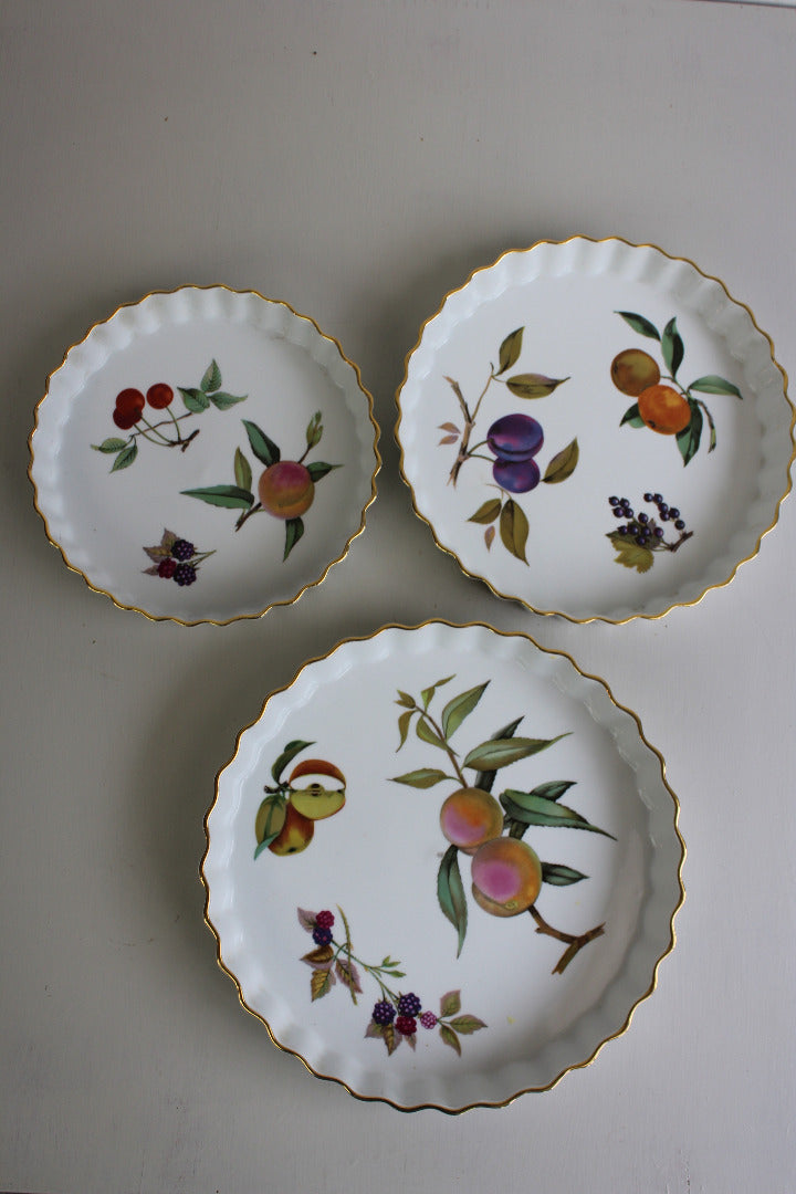 Royal Worcester Evesham Quiche Dish x 3 - Kernow Furniture