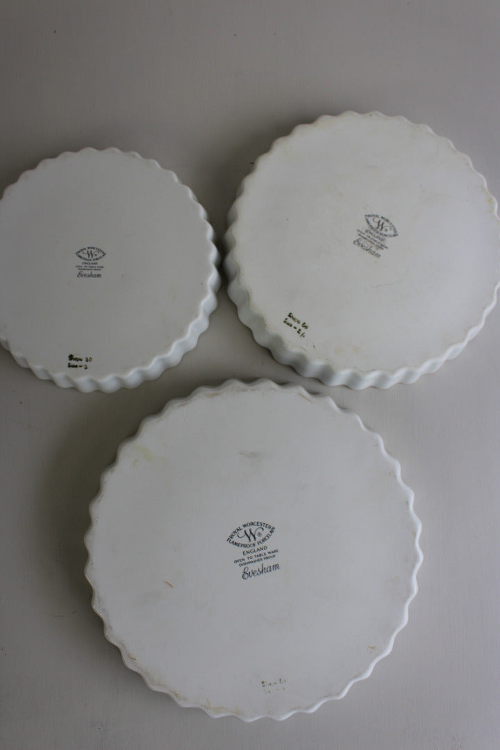 Royal Worcester Evesham Quiche Dish x 3 - Kernow Furniture