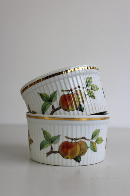 Royal Worcester Evesham Pair Souffle Dishes - Kernow Furniture