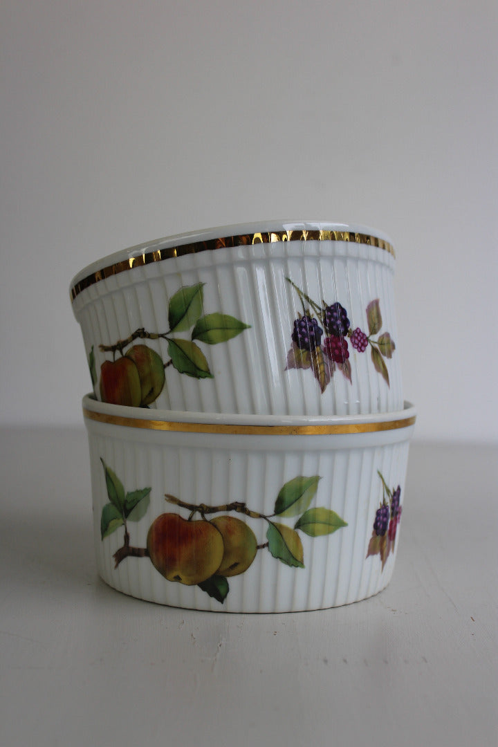 Royal Worcester Evesham Pair Souffle Dishes - Kernow Furniture