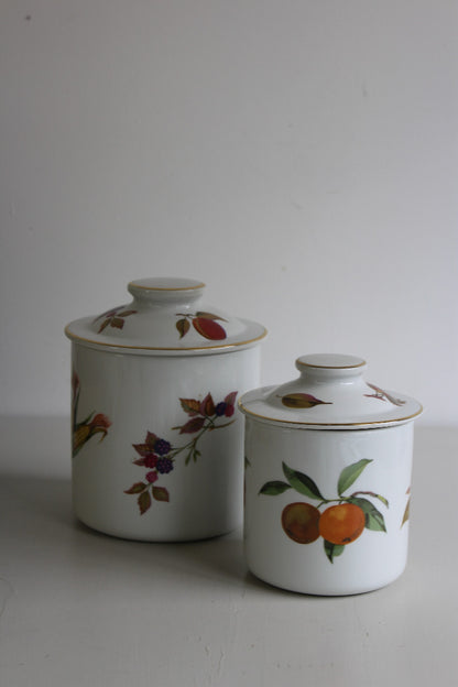 Royal Worcester Evesham Pair Canisters - Kernow Furniture