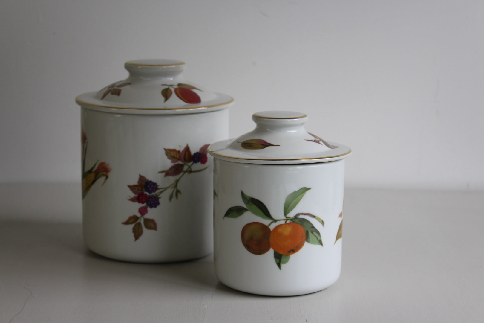 Royal Worcester Evesham Pair Canisters - Kernow Furniture