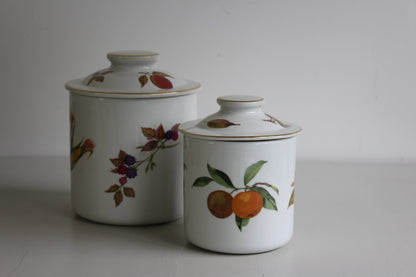 Royal Worcester Evesham Pair Canisters - Kernow Furniture