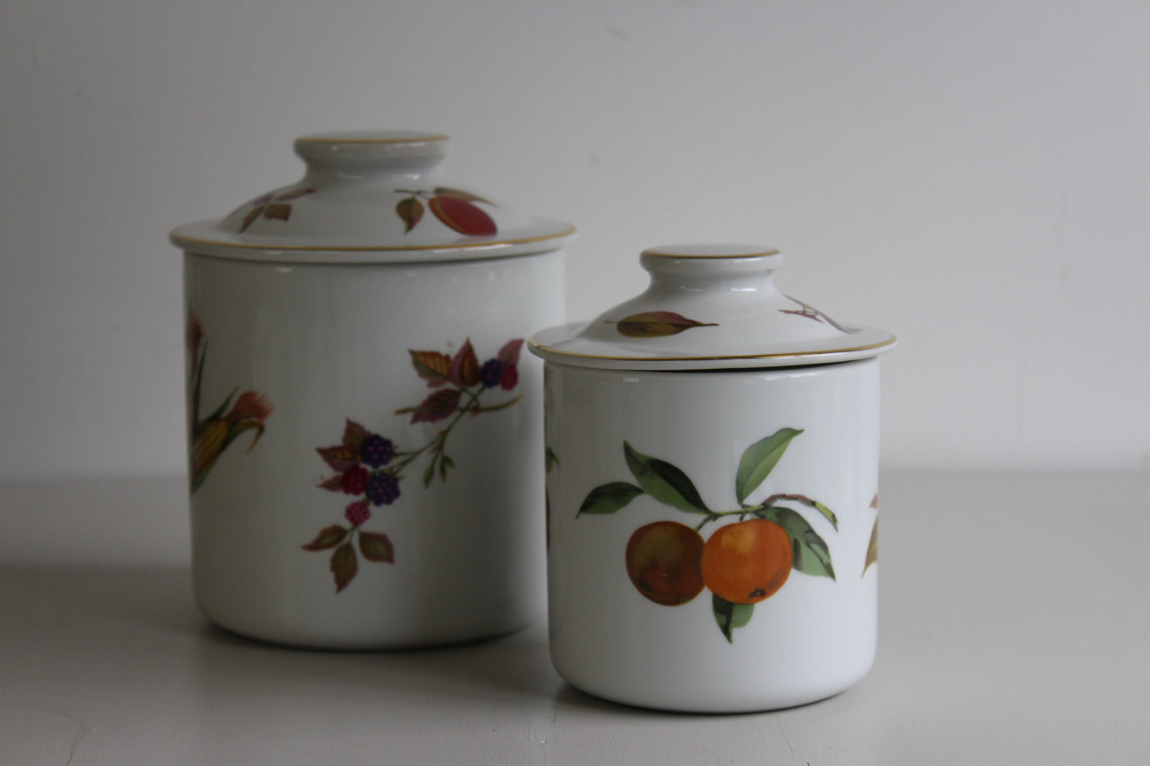 Royal Worcester Evesham Pair Canisters - Kernow Furniture