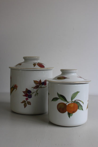 Royal Worcester Evesham Pair Canisters - Kernow Furniture