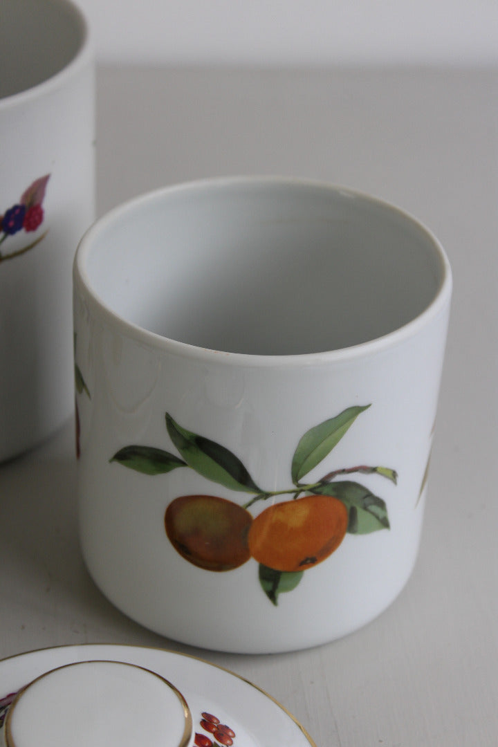 Royal Worcester Evesham Pair Canisters - Kernow Furniture