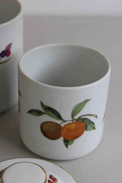 Royal Worcester Evesham Pair Canisters - Kernow Furniture