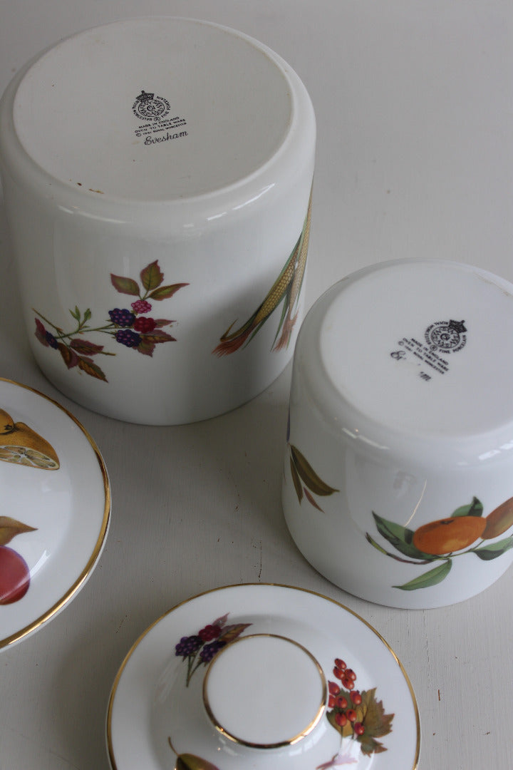 Royal Worcester Evesham Pair Canisters - Kernow Furniture