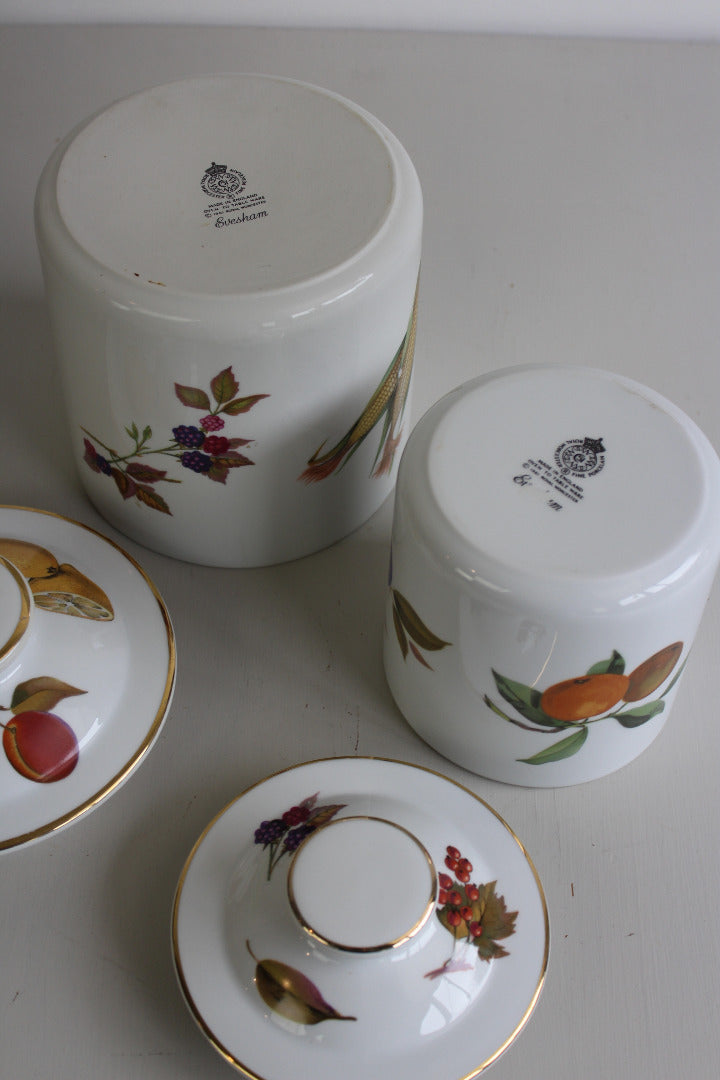 Royal Worcester Evesham Pair Canisters - Kernow Furniture