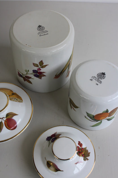 Royal Worcester Evesham Pair Canisters - Kernow Furniture