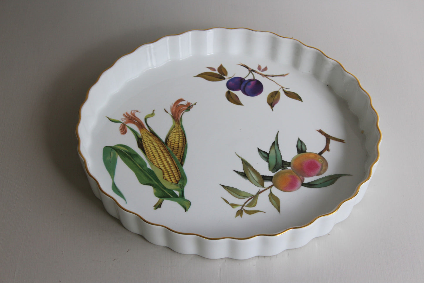 Royal Worcester Evesham Large Flan Dish - Kernow Furniture