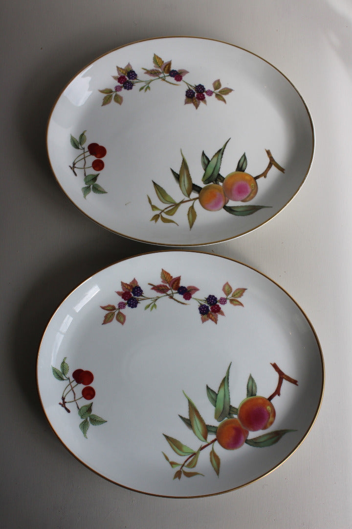 Royal Worcester Evesham Pair Oval Serving Plates - Kernow Furniture